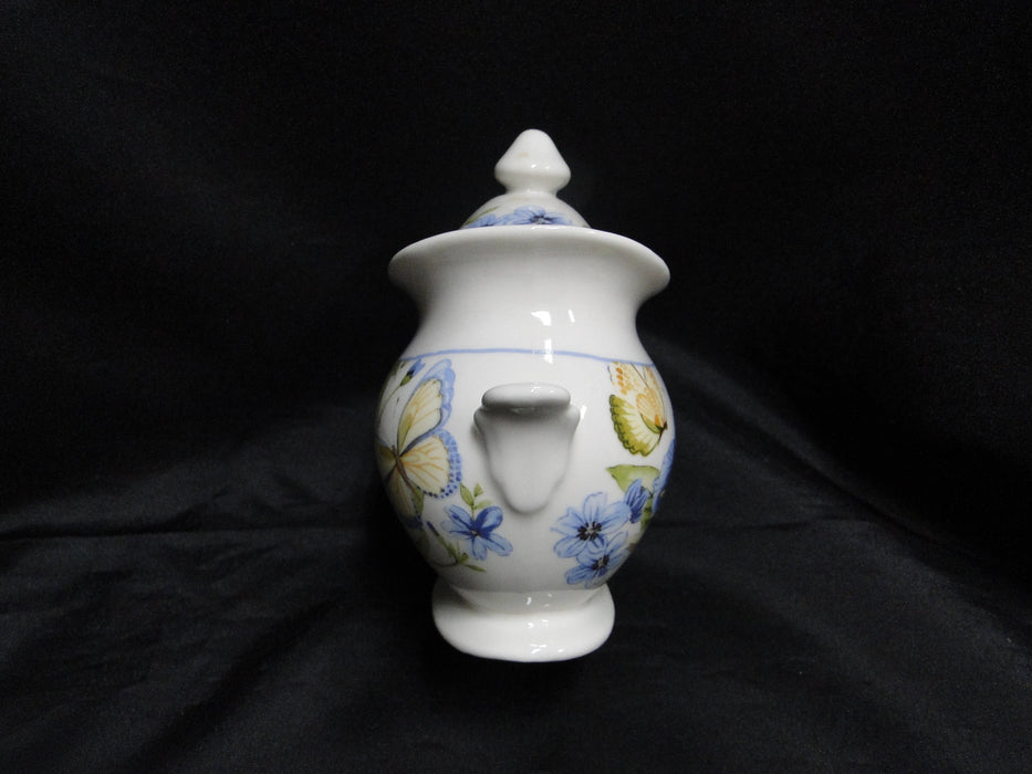 222 Fifth Lyanna Blue, Blue Flowers: Sugar Bowl & Lid (s), 5" Tall