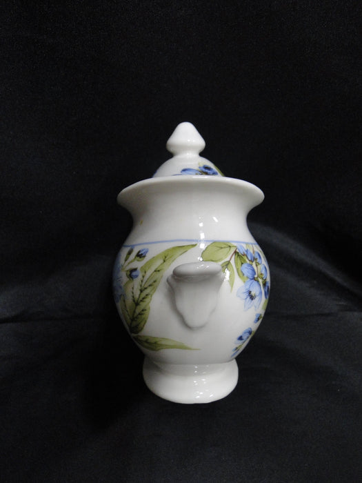 222 Fifth Lyanna Blue, Blue Flowers: Sugar Bowl & Lid (s), 5" Tall