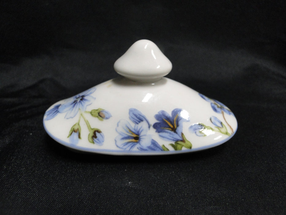 222 Fifth Lyanna Blue, Blue Flowers: Sugar Bowl & Lid (s), 5" Tall