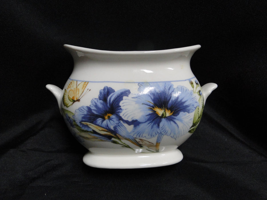 222 Fifth Lyanna Blue, Blue Flowers: Sugar Bowl Only, No Lid, 3 1/2" Tall