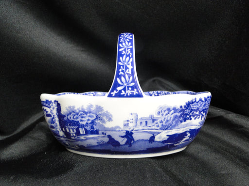 Spode Italian, Blue Scene: Handled Basket / Basket Bowl, 6" x 4"