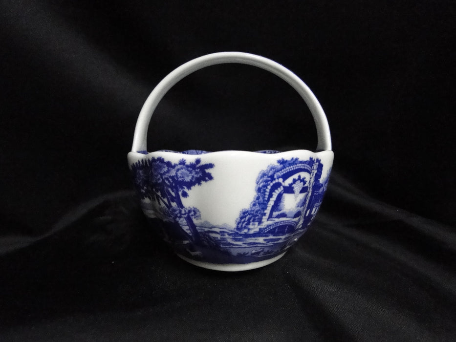 Spode Italian, Blue Scene: Handled Basket / Basket Bowl, 6" x 4"