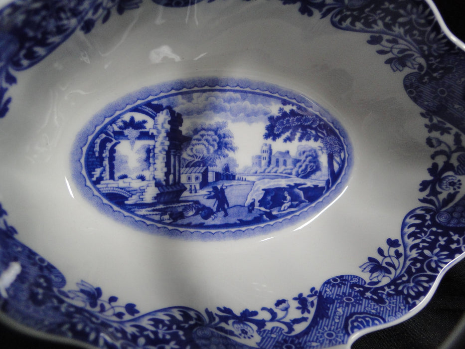 Spode Italian, Blue Scene: Handled Basket / Basket Bowl, 6" x 4"