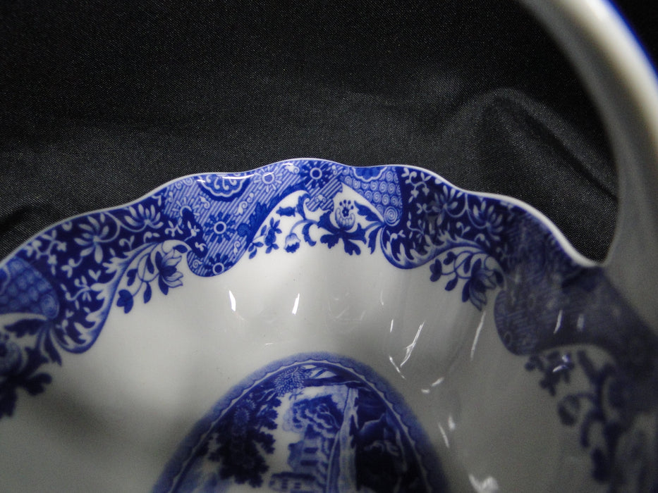 Spode Italian, Blue Scene: Handled Basket / Basket Bowl, 6" x 4"