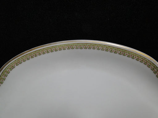 Haviland (Limoges) Schleiger 629 Green/Gold/Red: Oval Platter, 11 3/8", As Is
