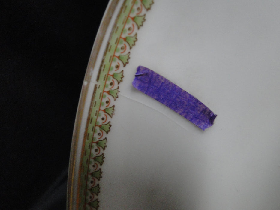 Haviland (Limoges) Schleiger 629 Green/Gold/Red: Oval Platter, 11 3/8", As Is