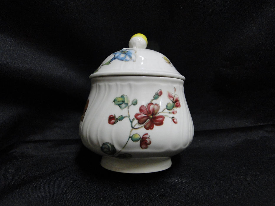 Villeroy & Boch Bouquet, Flowers, Insects: Mini Sugar Bowl & Lid, 4" Tall