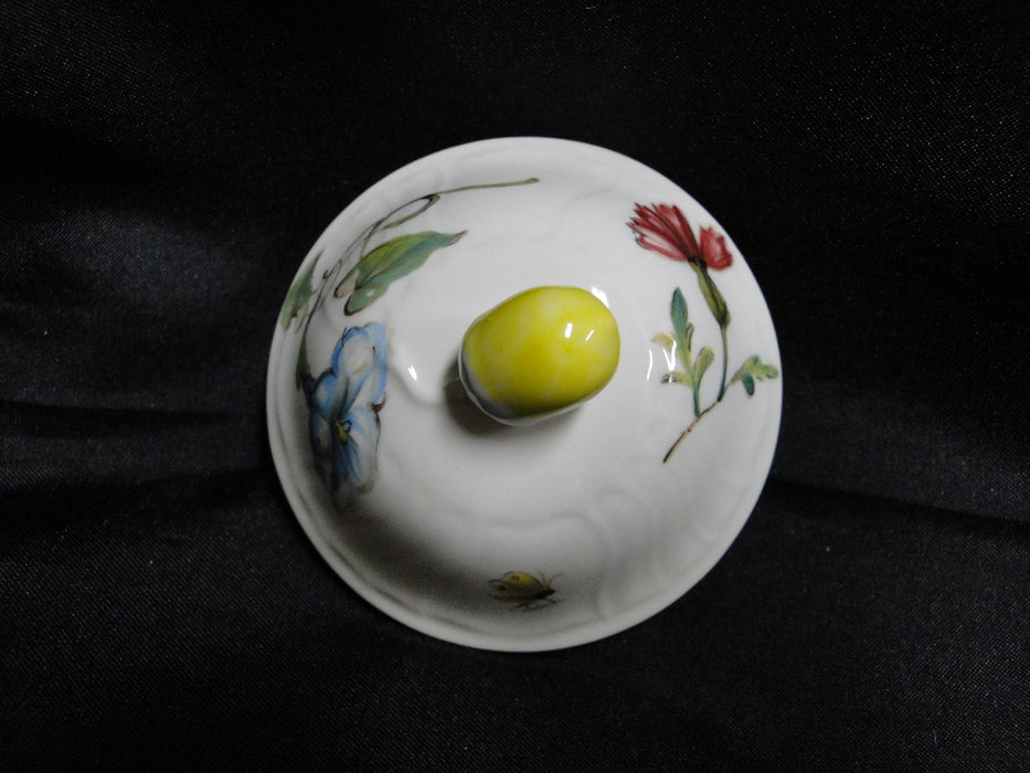 Villeroy & Boch Bouquet, Flowers, Insects: Mini Sugar Bowl & Lid, 4" Tall