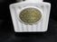 THL T1H2, White w/ Metal Medallion, Lattice: Sugar Bowl & Lid, 4" Tall, As Is