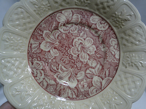 Coalport Oakhill Pink, Floral, Embossed Border: 6 5/8" Cream Soup Saucer, As Is