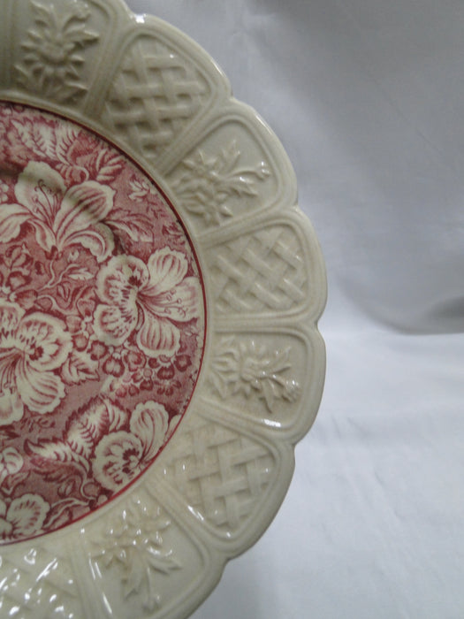 Coalport Oakhill Pink, Floral, Embossed Border: 6 5/8" Cream Soup Saucer, As Is