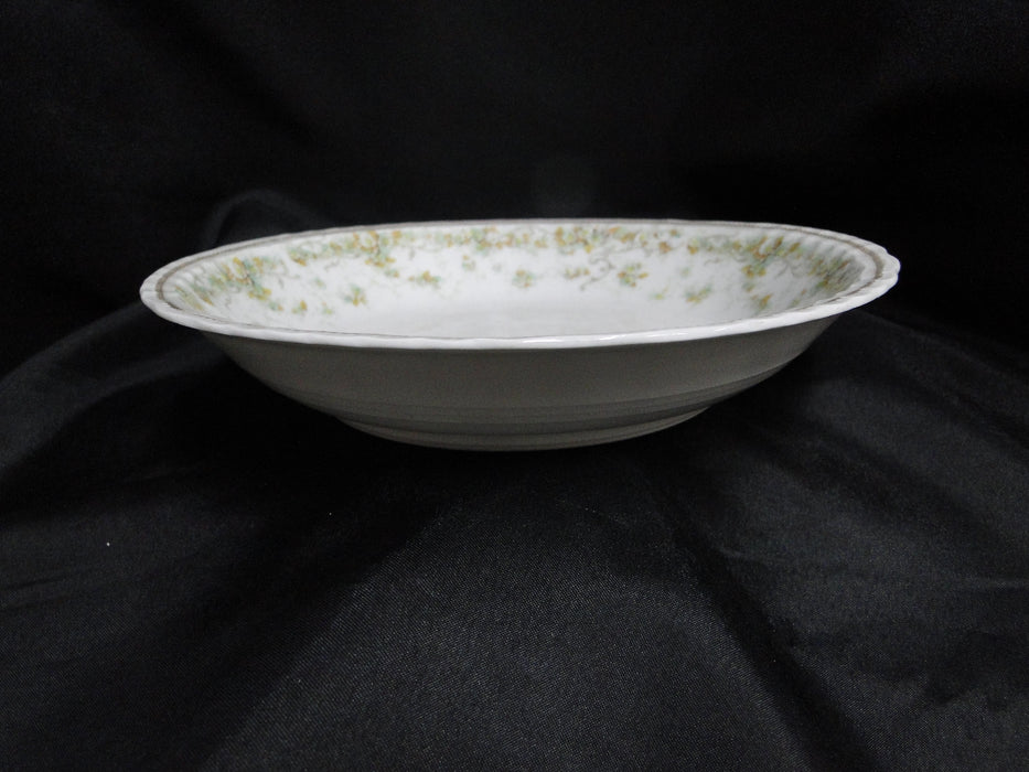 Haviland (Limoges) Green & Tan Floral Garland, Blank 123: Coupe Soup Bowl 7 1/2"