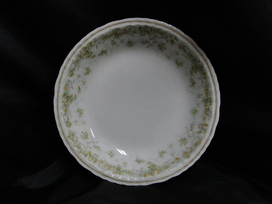 Haviland (Limoges) Green & Tan Floral Garland, Blank 123: Coupe Soup Bowl 7 1/2"