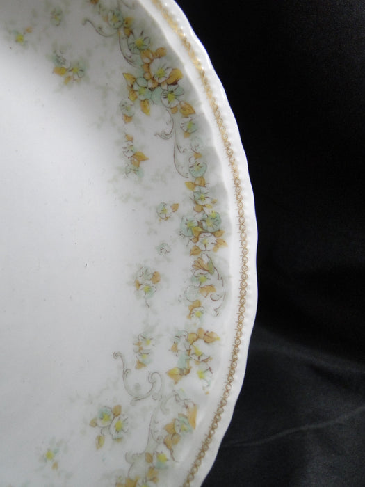 Haviland (Limoges) Green & Tan Floral Garland, Blank 123: Coupe Soup Bowl 7 1/2"