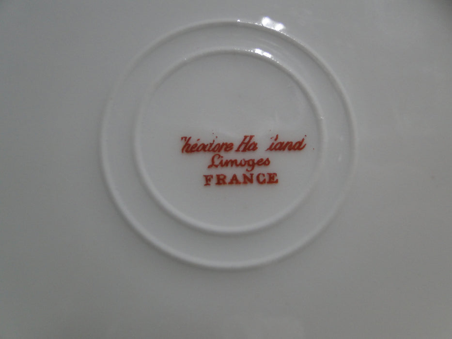 Haviland (Limoges) Green & Tan Floral Garland, Blank 123: Coupe Soup Bowl 7 1/2"