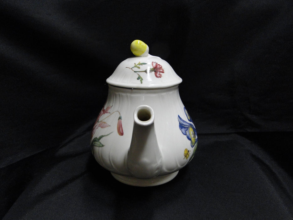 Villeroy & Boch Bouquet, Flowers, Insects: Teapot & Lid, 5 3/4", As Is