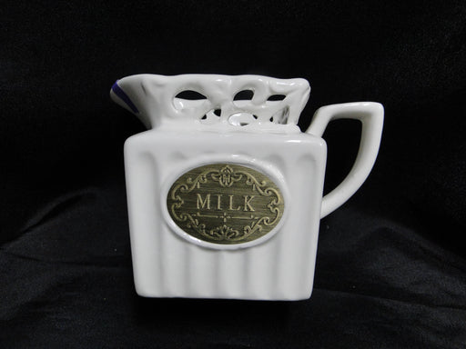 THL T1H2, White w/ Metal Medallion, Lattice: Creamer, 3 1/ 4" Tall, As Is