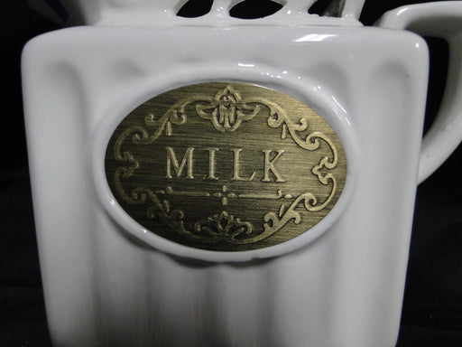 THL T1H2, White w/ Metal Medallion, Lattice: Creamer, 3 1/ 4" Tall, As Is
