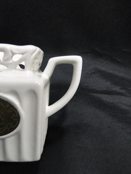 THL T1H2, White w/ Metal Medallion, Lattice: Creamer, 3 1/ 4" Tall, As Is
