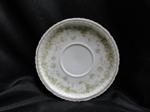 Haviland (Limoges) Green & Tan Floral Garland, Blank 123: 5 7/8" Saucer Only