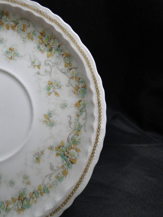 Haviland (Limoges) Green & Tan Floral Garland, Blank 123: 5 7/8" Saucer Only