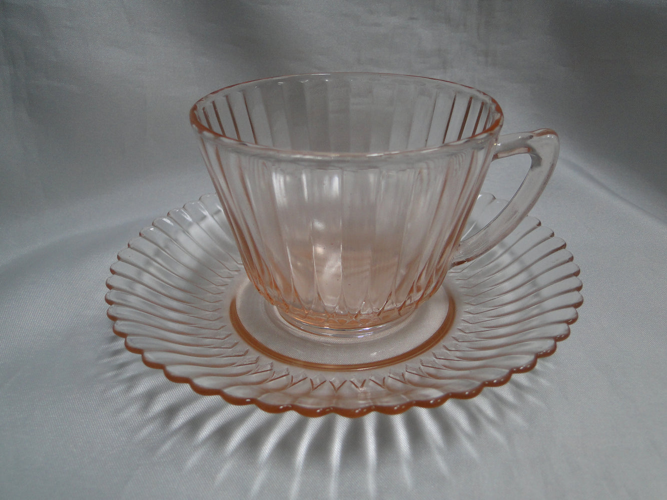 Macbeth Evans Petalware Pink: Cup & Saucer Set, 2 5/8" Tall