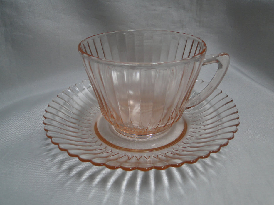 Macbeth Evans Petalware Pink: Cup & Saucer Set, 2 5/8" Tall
