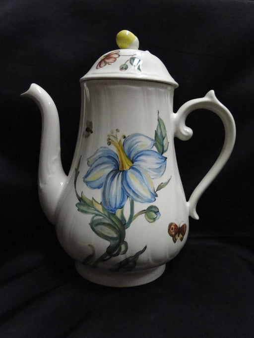 Villeroy & Boch Bouquet, Flowers, Insects: Coffee Pot & Lid, 8 7/8" Tall