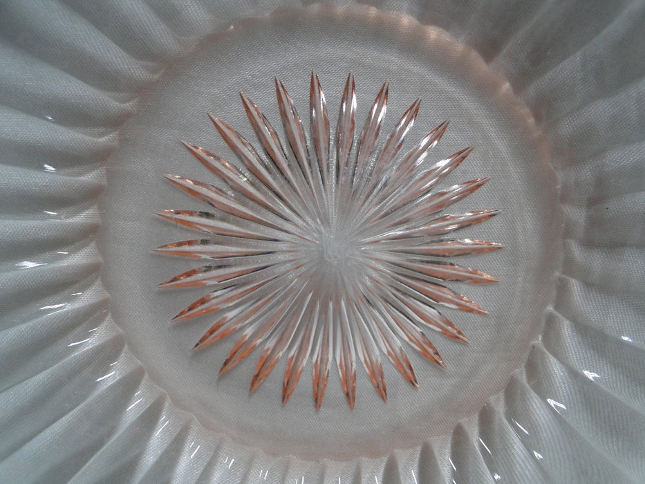 Heisey Coarse Rib Pink, Flamingo, Rib Design: Salad Plate, 7 1/4"