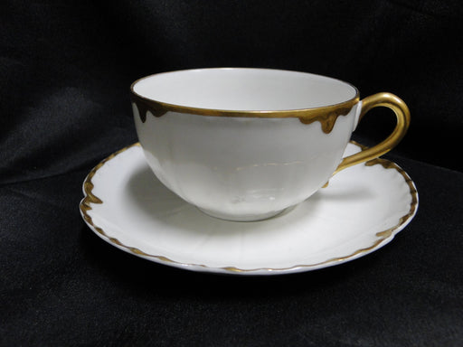 Haviland (Limoges) Schleiger 15, Gold Drip & Trim: Cup & Saucer Set, 2 1/8"
