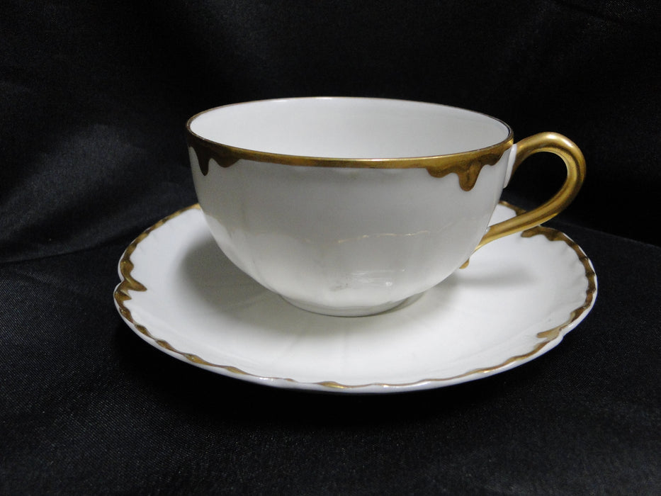 Haviland (Limoges) Schleiger 15, Gold Drip & Trim: Cup & Saucer Set, 2 1/8"