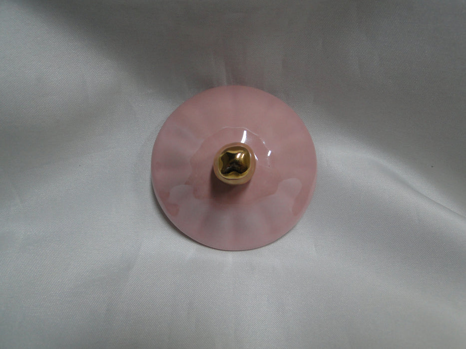 Grace's Teaware Pink w/ Gold Trim, Fluted: Sugar Bowl & Lid, 5" Tall