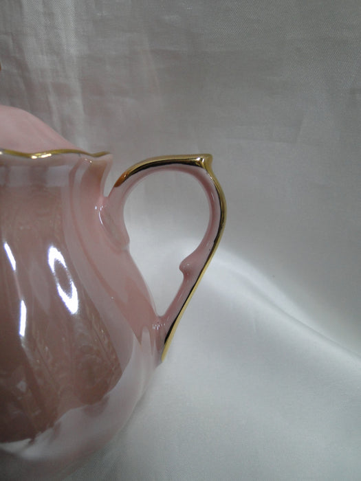 Grace's Teaware Pink w/ Gold Trim, Fluted: Sugar Bowl & Lid, 5" Tall