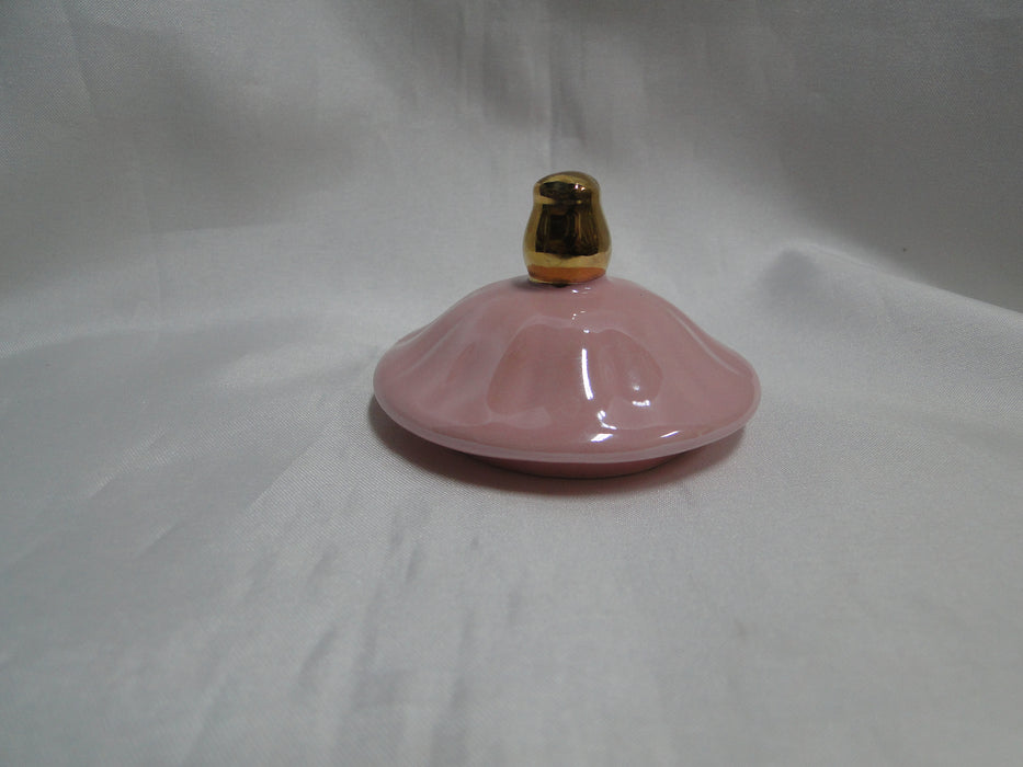 Grace's Teaware Pink w/ Gold Trim, Fluted: Sugar Bowl & Lid, 5" Tall