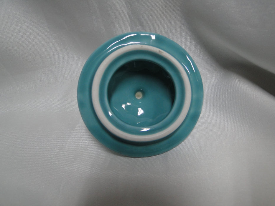 Grace's Teaware Teal w/ Gold Trim, Fluted: Sugar Bowl & Lid, 5" Tall