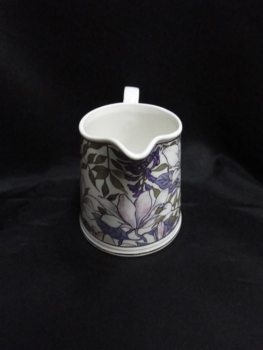 Grace's Teaware Purple Florals on White: Creamer / Cream Pitcher, 3 3/4"Tall
