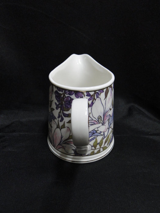 Grace's Teaware Purple Florals on White: Creamer / Cream Pitcher, 3 3/4"Tall