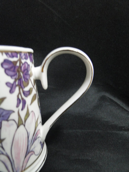 Grace's Teaware Purple Florals on White: Creamer / Cream Pitcher, 3 3/4"Tall