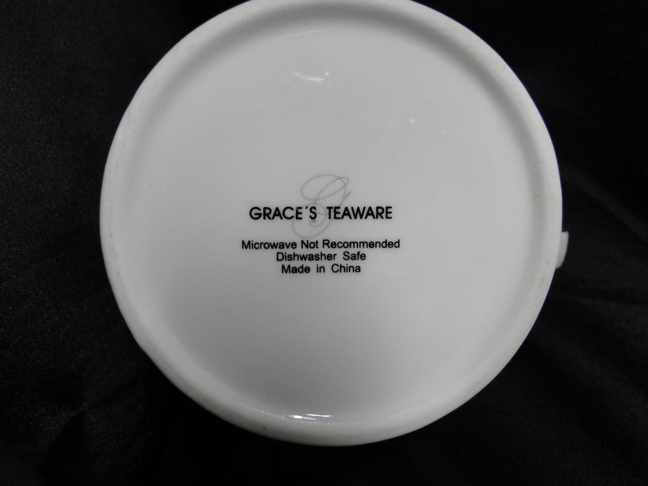 Grace's Teaware Purple Florals on White: Creamer / Cream Pitcher, 3 3/4"Tall