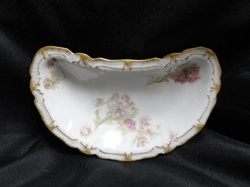 Haviland (Limoges) Schleiger 235e, Pink & Green: Crescent Bone Plate, 6"