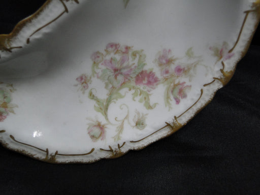 Haviland (Limoges) Schleiger 235e, Pink & Green: Crescent Bone Plate, 6"
