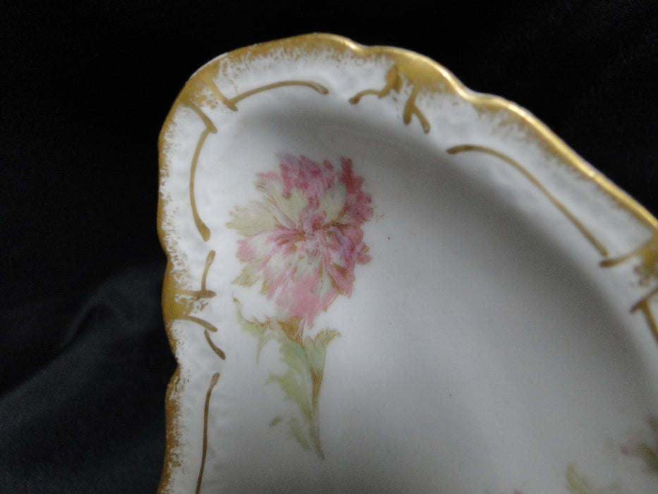 Haviland (Limoges) Schleiger 235e, Pink & Green: Crescent Bone Plate, 6"