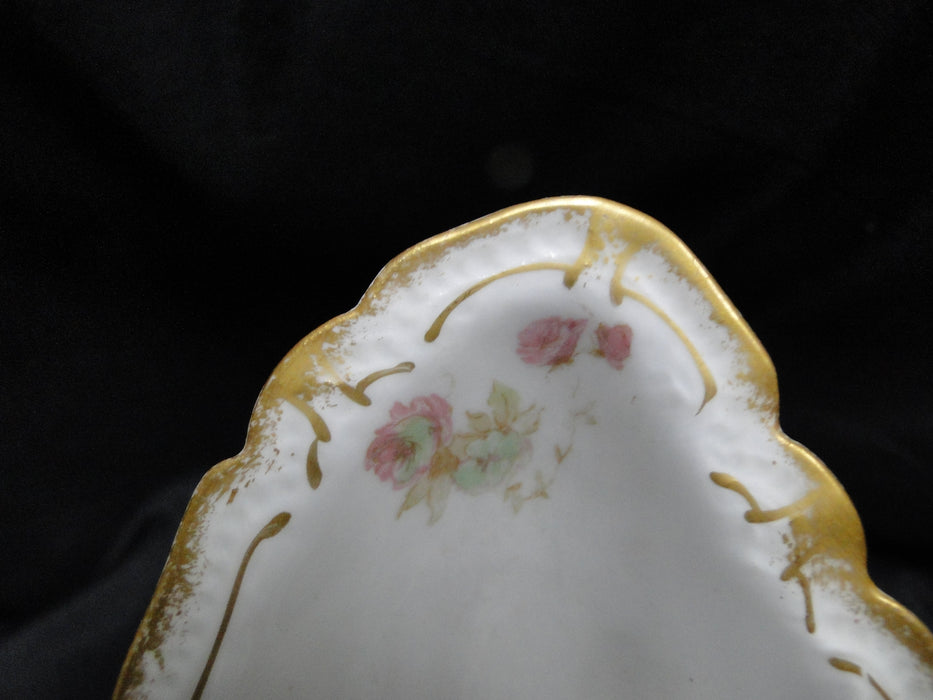Haviland (Limoges) Schleiger 235e, Pink & Green: Crescent Bone Plate, 6"