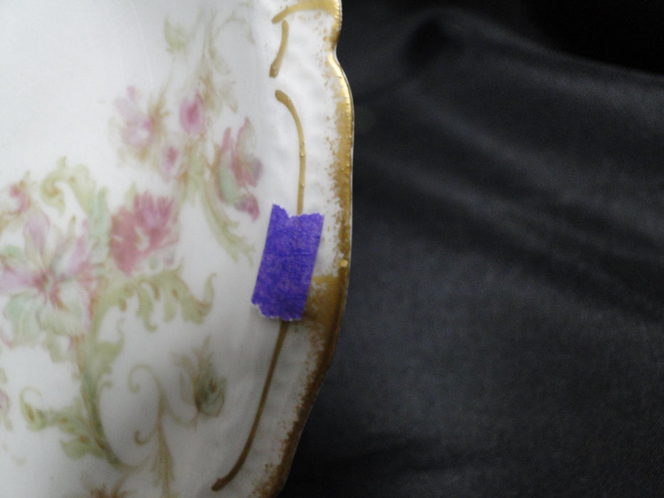 Haviland (Limoges) Schleiger 235e, Pink & Green: Crescent Bone Plate, 6"