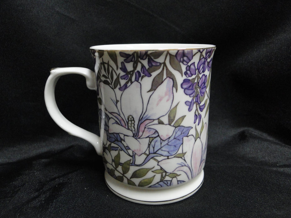 Grace's Teaware Purple Florals on White: Mug (s), 4" Tall