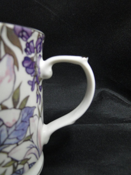 Grace's Teaware Purple Florals on White: Mug (s), 4" Tall