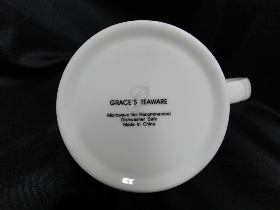 Grace's Teaware Purple Florals on White: Mug (s), 4" Tall