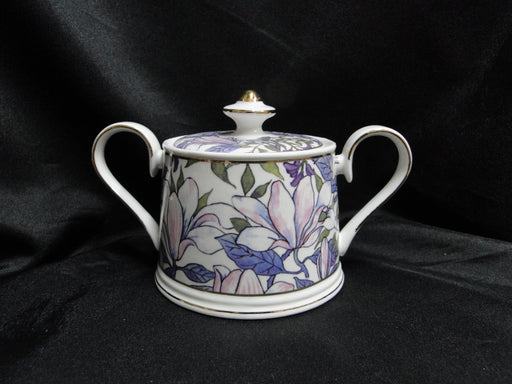 Grace's Teaware Purple Florals on White: Sugar Bowl & Lid, 3 7/8"Tall
