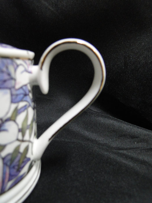 Grace's Teaware Purple Florals on White: Sugar Bowl & Lid, 3 7/8"Tall