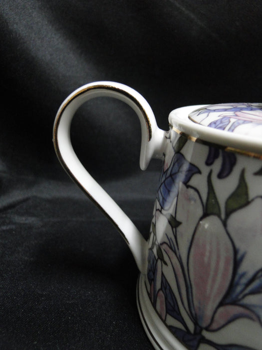 Grace's Teaware Purple Florals on White: Sugar Bowl & Lid, 3 7/8"Tall